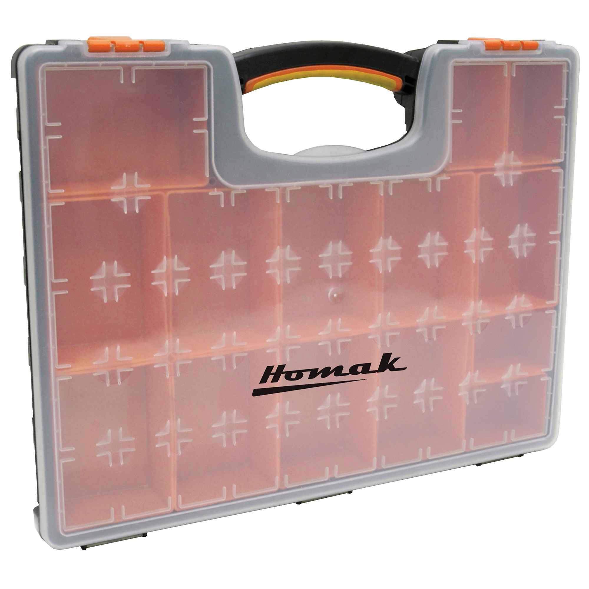 Homak 22 Bin Portable Plastic Organizer, 2.37in.W x 13in.D x 16.5in.H, Model# HA01122238